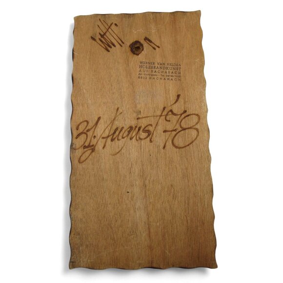 WOODBURNED Pyrography Werner Van Helden BACHARACH Germany 1978 Vintage 12" - Picture 7 of 10